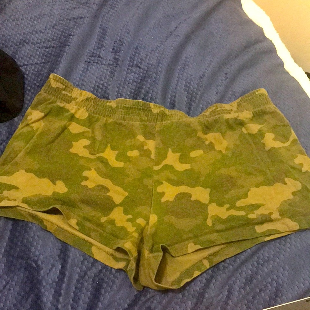 Green camouflage shorts